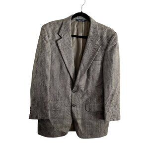 Vintage Burberrys 40 Short** Brown Plaid Academia Preppy Mens Sport Coat Blazer